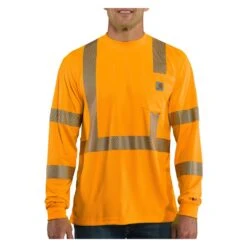 Men's Carhartt Force Hi-Vis Class 3 Long Sleeve T-Shirt -LaCrosse Store 0 1001 carhartt force hi vis class 3 long sleeve t shirt brite orange