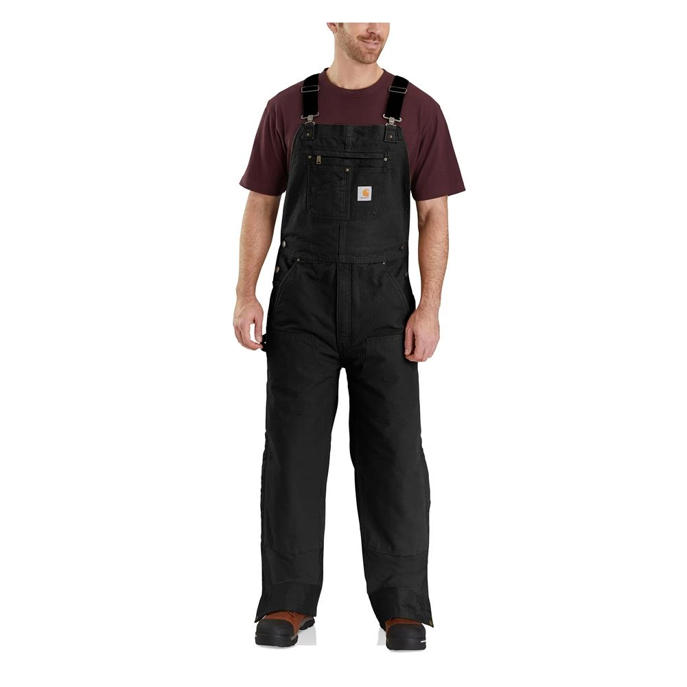 Men's Carhartt Loose Fit Washed Duck Insulated Bib Overalls 5 Men's Carhartt Loose Fit Washed Duck Insulated Bib Overalls - Image 5