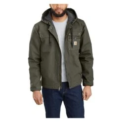 Men's Carhartt Relaxed Fit Washed Duck Utility Jacket -LaCrosse Store 0 1001 carhartt relaxed fit washed duck utility jacket moss