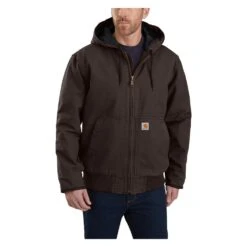 Men's Carhartt Washed Duck Insulated Active Jac -LaCrosse Store 0 1001 carhartt washed duck insulated active jac dark brown