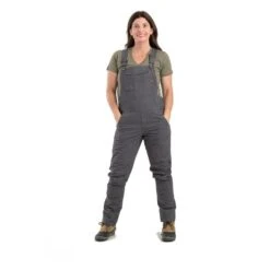 Women's Berne Workwear Flex Softstone Duck Unlined Bib Overall -LaCrosse Store 0 650 berne workwear flex softstone duck unlined bib overall titanium
