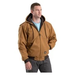 Men's Berne Workwear Original Hooded Jacket -LaCrosse Store 0 650 berne workwear original hooded jacket brown duck