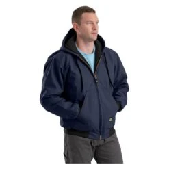Men's Berne Workwear Original Hooded Jacket -LaCrosse Store 0 650 berne workwear original hooded jacket navy