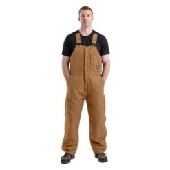 Men's Berne Workwear Original Washed Insulated Bib Overalls -LaCrosse Store 0 650 berne workwear original washed insulated bib overalls brown duck