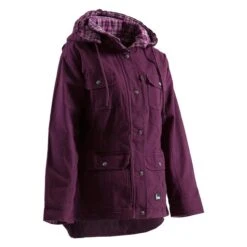 Women's Berne Workwear Washed Barn Coat - Quilted Flannel Lined -LaCrosse Store 0 650 berne workwear washed barn coat quilted flannel lined plum