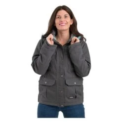 Women's Berne Workwear Washed Barn Coat - Quilted Flannel Lined -LaCrosse Store 0 650 berne workwear washed barn coat quilted flannel lined titanium
