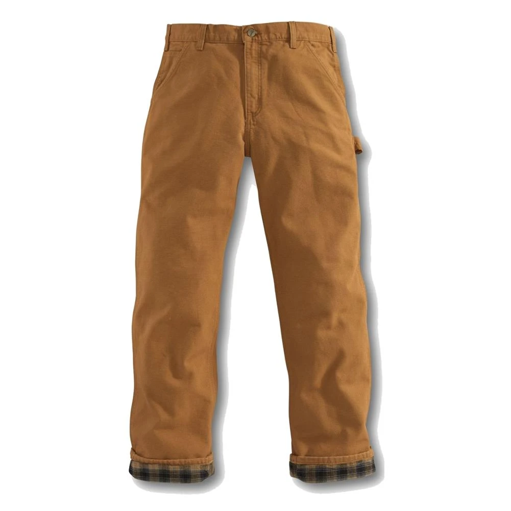 Men's Carhartt Loose Fit Washed Duck Flannel-Lined Utility Work Pants 2 Men's Carhartt Loose Fit Washed Duck Flannel-Lined Utility Work Pants - Image 2