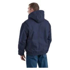 Men's Berne Workwear Flame Resistant Duck Hooded Jacket -LaCrosse Store 1 650 berne workwear flame resistant duck hooded jacket navy