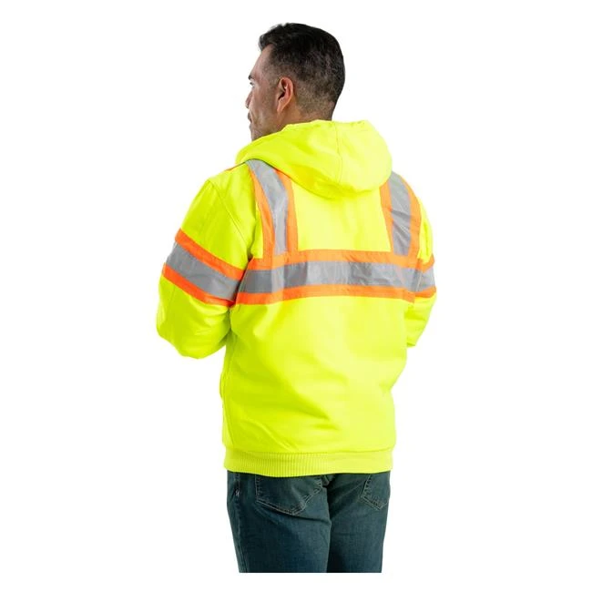 Men's Berne Workwear Hi-Vis Type R Class 3 Hooded Active Jacket 2 Men's Berne Workwear Hi-Vis Type R Class 3 Hooded Active Jacket - Image 2