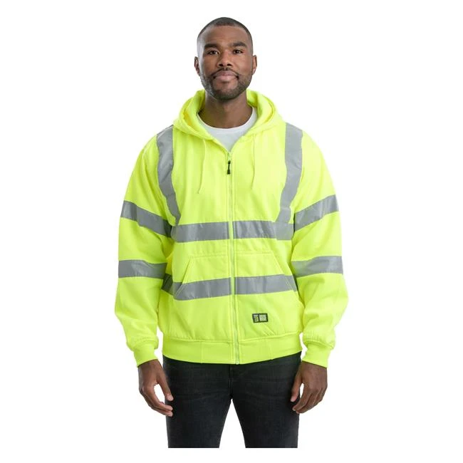Men's Berne Workwear Hi-Vis Type R Class 3 Lined Hooded Sweatshirt 2 Men's Berne Workwear Hi-Vis Type R Class 3 Lined Hooded Sweatshirt - Image 2