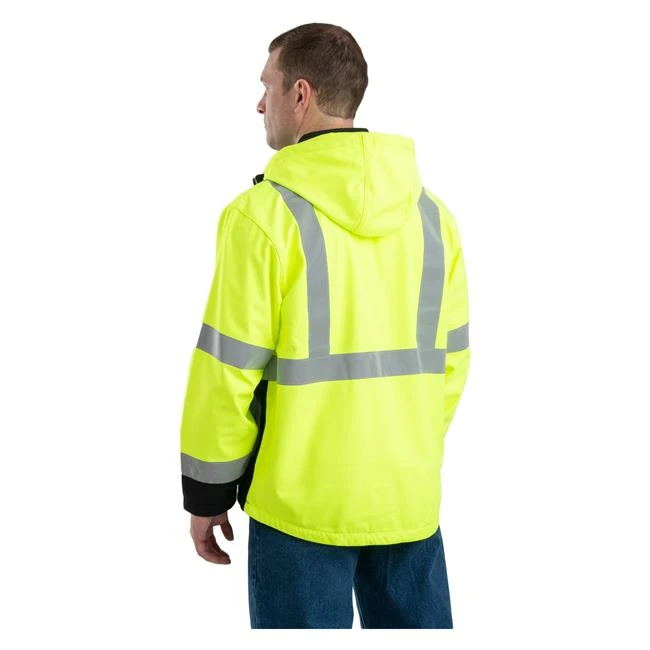Men's Berne Workwear Hi-Vis Type R Class 3 Softshell Jacket 2 Men's Berne Workwear Hi-Vis Type R Class 3 Softshell Jacket - Image 2