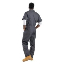 Men's Berne Workwear Poplin Short Sleeve Coveralls -LaCrosse Store 1 650 berne workwear poplin short sleeve coveralls charcoal