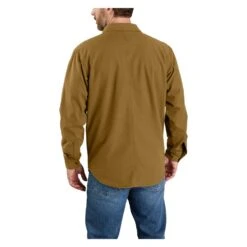 Men's Carhartt Rugged Flex Relaxed Fit Canvas Fleece-Lined Shirt Jac -LaCrosse Store 2 1001 carhartt rugged flex relaxed fit canvas fleece lined shirt jac oak brown