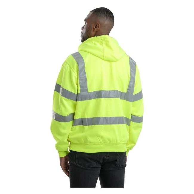 Men's Berne Workwear Hi-Vis Type R Class 3 Lined Hooded Sweatshirt 3 Men's Berne Workwear Hi-Vis Type R Class 3 Lined Hooded Sweatshirt - Image 3