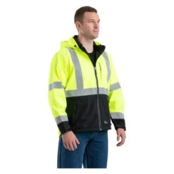 Men's Berne Workwear Hi-Vis Type R Class 3 Softshell Jacket 5 Men's Berne Workwear Hi-Vis Type R Class 3 Softshell Jacket -LaCrosse Store 2 650 berne workwear hi vis type r class 3 softshell jacket yellow