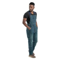 Men's Berne Workwear Highland Unlined Washed Flex Denim Bib Overalls -LaCrosse Store 2 650 berne workwear highland unlined washed flex denim bib overalls granite