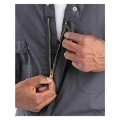 Men's Berne Workwear Poplin Short Sleeve Coveralls -LaCrosse Store 2 650 berne workwear poplin short sleeve coveralls charcoal