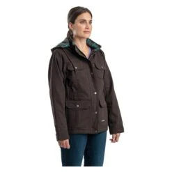 Women's Berne Workwear Washed Barn Coat - Quilted Flannel Lined -LaCrosse Store 2 650 berne workwear washed barn coat quilted flannel lined dark brown