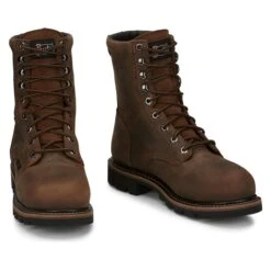 Men's Justin Original Work Boots 8" Pulley Round Toe Met Guard CT WP -LaCrosse Store 2 650 justin original work boots 8 pulley round toe met guard ct wp brown