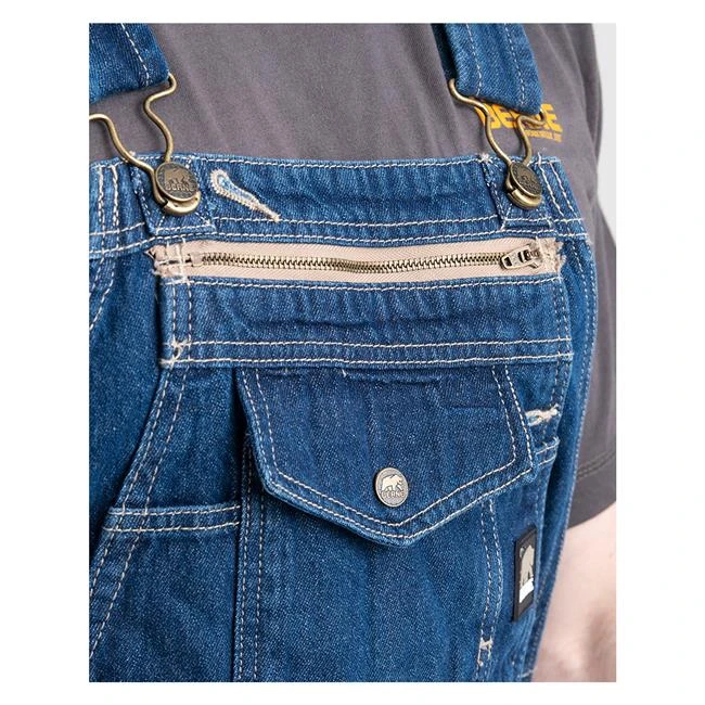 Men's Berne Workwear Original Unlined Washed Denim Bib Overalls 4 Men's Berne Workwear Original Unlined Washed Denim Bib Overalls - Image 4